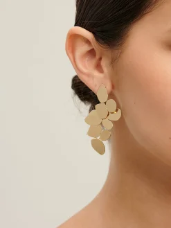 Leaves Panel Stud Drop Earrings Earrings|Accessories