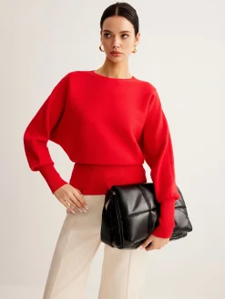 New Leg-Of Mutton Cinched Sweater Sweater Tops|Sweaters & Cardigans
