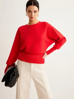 New Leg-Of Mutton Cinched Sweater Sweater Tops|Sweaters & Cardigans