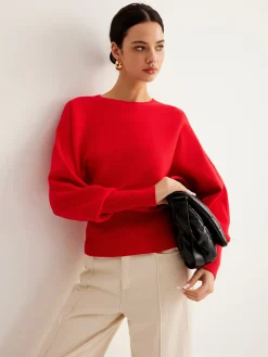 New Leg-Of Mutton Cinched Sweater Sweater Tops|Sweaters & Cardigans