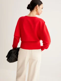 New Leg-Of Mutton Cinched Sweater Sweater Tops|Sweaters & Cardigans