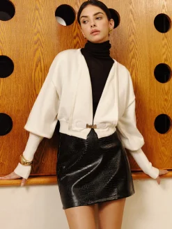 Hot Leg-Of Mutton Sleeve Petite Knit Outerwear Sweater Tops|Outerwear