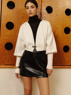 Hot Leg-Of Mutton Sleeve Petite Knit Outerwear Sweater Tops|Outerwear