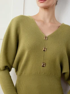 Clearance Leg-Of-Mutton Sleeve Cinched Sweater Sweater Tops|Sweaters & Cardigans