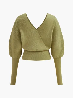 Sale Leg-Of-Mutton Sleeve Cinched Sweater Sweater Tops|Sweaters & Cardigans