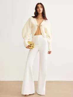 New Leg-Of-Mutton Sleeve Metal Cardigan Cardigans|Sweaters & Cardigans