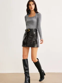 Sale Leisure 2 in 1 Slim Knit Top Sweater Tops|Sweaters & Cardigans