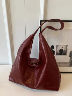 Clearance Leisure Button Clasp Hobo Bag Bags|Accessories