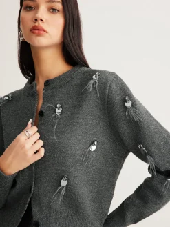 Clearance Leisure Button Sequins Cardigan Cardigans|Sweaters & Cardigans
