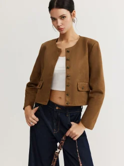 Clearance Leisure Button Suede Trench Coat Outerwear|Coats
