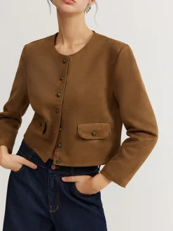 Clearance Leisure Button Suede Trench Coat Outerwear|Coats