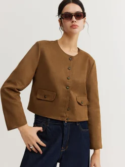 Clearance Leisure Button Suede Trench Coat Outerwear|Coats