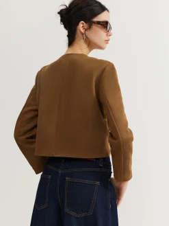 Clearance Leisure Button Suede Trench Coat Outerwear|Coats