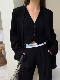 Hot Leisure Button Up Vest Outerwear|Vests