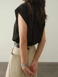 Online Leisure Cap Sleeve Shirt Blouses & Shirts|Tops