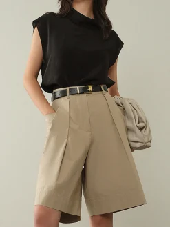 Online Leisure Cap Sleeve Shirt Blouses & Shirts|Tops