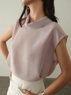 Online Leisure Cap Sleeve Shirt Blouses & Shirts|Tops