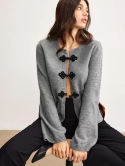 New Leisure Chinese Knot Button Cardigan Cardigans|Sweaters & Cardigans