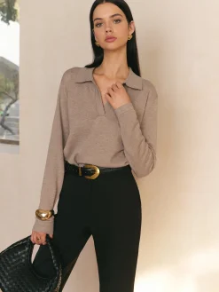 New Leisure Collared Pullover Sweater Sweater Tops|Sweaters & Cardigans