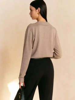 New Leisure Collared Pullover Sweater Sweater Tops|Sweaters & Cardigans