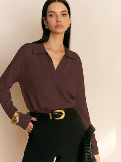 New Leisure Collared Pullover Sweater Sweater Tops|Sweaters & Cardigans
