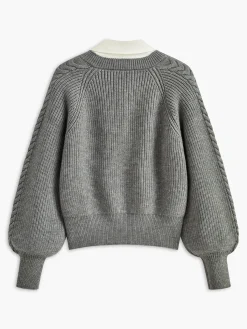 Leisure Contrast Collar Knit Top Sweater Tops|Sweaters & Cardigans