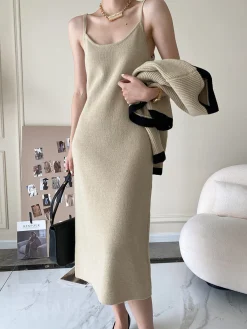 Leisure Contrast Trim Knit Skirt Set Skirt Sets|Long Sleeve Sets