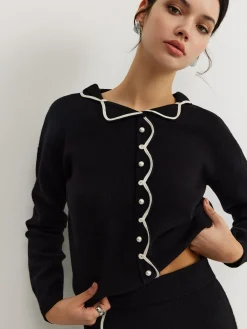 Clearance Leisure Contrast Trim Sweater Co-ords Sweater Tops|Sweaters & Cardigans