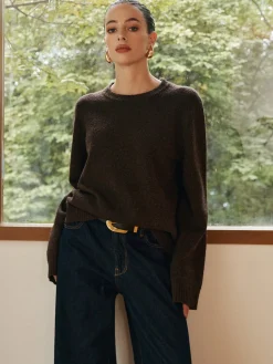 Online Leisure Cozy Draped Sweater Sweater Tops|Sweaters & Cardigans