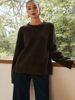 Online Leisure Cozy Draped Sweater Sweater Tops|Sweaters & Cardigans
