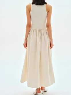 New Leisure Crew Neck Long Dress White Dresses|Black Dresses