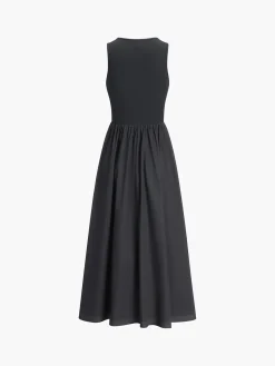 New Leisure Crew Neck Long Dress White Dresses|Black Dresses