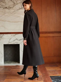 Outlet Leisure Metal Detail Belted Coat Outerwear|Coats