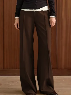 Discount Leisure Piping Straight Pants Wide Leg|Pants