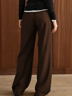 Discount Leisure Piping Straight Pants Wide Leg|Pants
