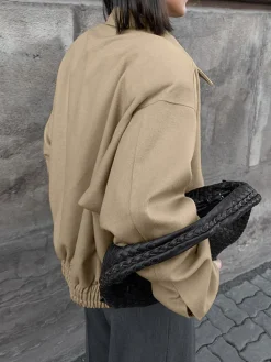 Hot Leisure Plain Zip Polo Jacket Outerwear|Jackets
