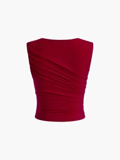Best Leisure Pleated Sleeveless Tank Top Tank Tops & Camis|Tops