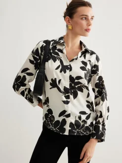 Outlet Leisure Printed Lapel Thin Shirt Blouses & Shirts|Tops
