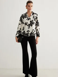 Outlet Leisure Printed Lapel Thin Shirt Blouses & Shirts|Tops