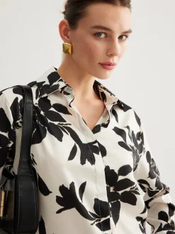Outlet Leisure Printed Lapel Thin Shirt Blouses & Shirts|Tops