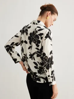 Outlet Leisure Printed Lapel Thin Shirt Blouses & Shirts|Tops