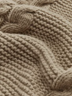 Hot Leisure Round Neck Cable Knit Sweater Sweater Tops|Sweaters & Cardigans