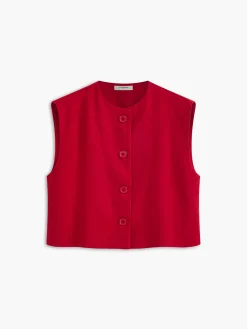 Discount Leisure Sleeveless Button Vest Outerwear|Vests