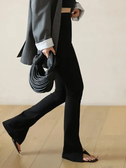 Best Leisure Slit Straight Leg Pants Pants|Knitwear