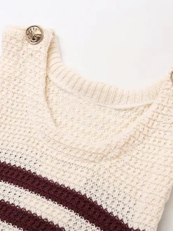 Online Leisure Striped Sweater Vest Sweater Vests|Sweaters & Cardigans