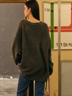 Discount Leisure Wool-Blend Loose Sweater Sweater Tops|Sweaters & Cardigans