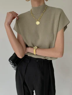 Leisurely Solid Pullover Sweater Vest Sweater Vests|Sweaters & Cardigans