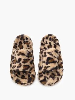 Best Leopard Fuzzy Platform Slippers Shoes|Accessories