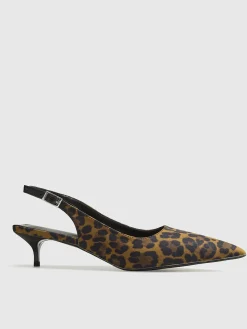 New Leopard Kitten Slingback Pumps Shoes|Accessories