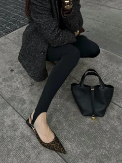 New Leopard Kitten Slingback Pumps Shoes|Accessories